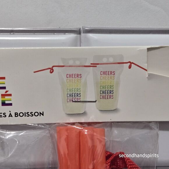 Pride LGBTQ Drink Pouch with Lanyard And Straw Lot Of 6 - Picture 2 of 5
